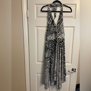 Zebra Print Halter Dress